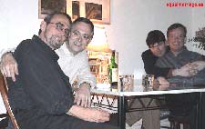 Michael Hendricks and Rene Leboeuf (foreground), Joe Varnell and Kevin Bourassa (background) - Photo by equalmarriage.ca, 2002